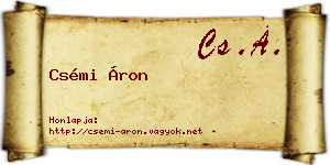 Csémi Áron névjegykártya